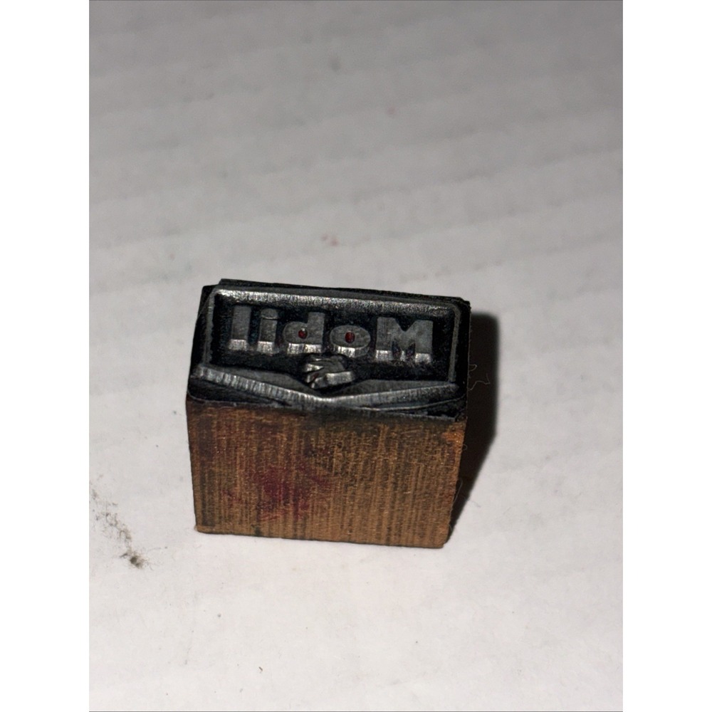 Vintage Printing Letterpress Printers Block Mobil Oil Gas Station Logo